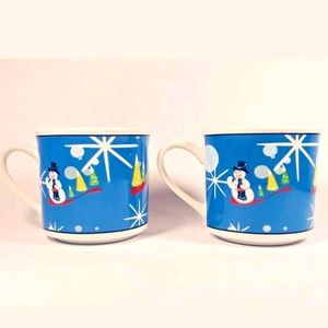 2 Coca-Cola Laughing Snowman Mug Christmas